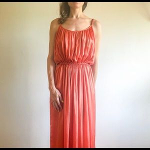Frye blouson slip dress in Orange Rust
